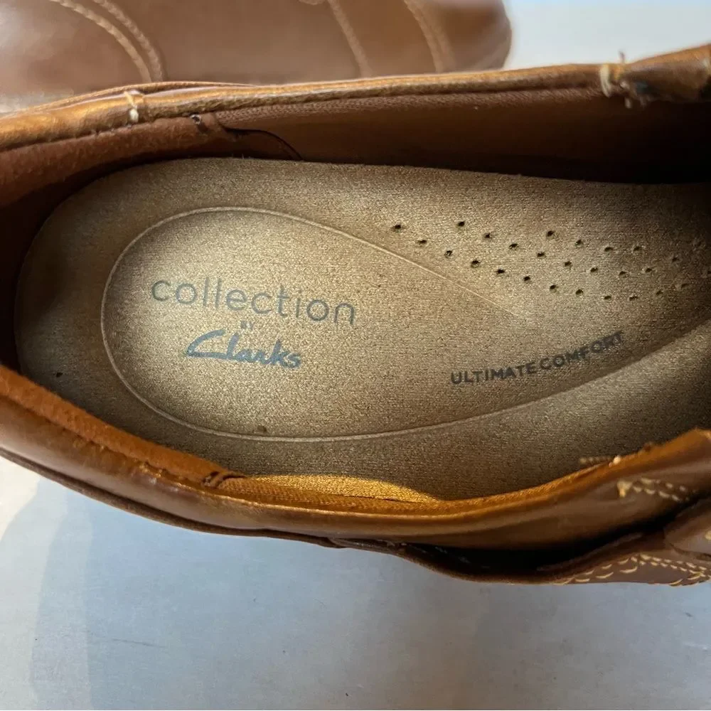 Collection by Clarks Women's slip on Brown Loafers Size 8 1/2
